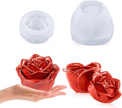 RKPM HOMES Flower Storage Box Resin Mold I 3D Rose Shape Silicone Epoxy Casting Jar Mould with Lid I for DIY Handmade Crafts Ornament Boxes Jewelry Cosmetic Organizer Ring Trinket Container Home Décor
