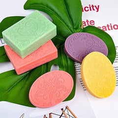 6 Cavities Silicone Soap Molds, Homemade Soap Making Chocolate Baking Molds (6 Patterns Rectangle & Oval Shape)