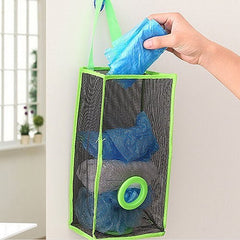 RKPM Wall Mount Plastic Bags Holder Hanging Grocery Bag Container Plastic Grocery Bag Saver Mesh Grocery Bag Dispenser for Kitchen Bathroom Office Green (Large Size : 48 X 20 X 10 cm)