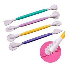 RKPM HOMES 4 in 1 Fondant Decoration Tools | Plastic Carving Set | Cake Engraving Cutting Pens Cream Pastry Modelling Tools | Carving Knife/Shaping Knife | Stick Both Side Shaped | Cake Decorating Kit