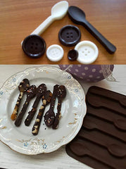 RKPM HOMES Spoon Shape Molds 2 PCS Food Grade Silicone Cake Molds Chocolate Ice Jelly Mold Party Decor Homemade Cupcake Candy Bake Ware Baking Tools Mold Size 14.3 x 9.8 x 1 cm