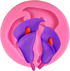 RKPM HOMES Fondant Mold I 3D Calla Lily Flower Shape Silicone Baking Mould I for Handmade DIY Jelly Cakes Dessert Candy Chocolate Pastry Polymer Clay Soap Resin Candle Muffin Cupcake Décor – 2 Cavity