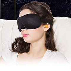 RKPM HOMES Fabric Rkpm Sleep Mask-Lightweight & Comfortable Super Soft Adjustable 3D Contoured Eye Masks For Sleeping, Travel, Shift Work, Naps, Night Blindfold Eye Shade With Ear Plug 2Pcs