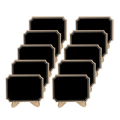 RKPM HOMES Mini Wood Lace Shape Chalkboards with Support Easels | Wooden Place Card Name | for Message Board Signs Food Labels Wedding Parties Holder Décor | Small Rectangle (Pack of 24)