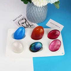 RKPM HOMES Painting Art Stone Mold I 3D Goose CobbleStone Shape Pebble Silicone Plaster Concrete Mould I for DIY Handmade Jelly Cakes Dessert Candy Pastry Polymer Soap Resin Muffin Cupcake Décor (6 Cavity)