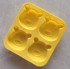 RKPM HOMES Manual DIY Silicone Soap Mold 4 Even Bear Silicone Mold Cake Mold Kitchen Baking Tools Pack of 1 Mold Size 13.7 x 14.5 x 3 cm