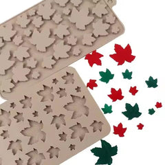 RKPM HOMES Chocolate Mould I 3D Fondant Leaves Shape Silicone Baking Tray I for Handmade DIY Jelly Cakes Dessert Candy Pastry Muffin Soap Resin Cupcake Decoration – Random Colour, 36 Cavity (Maple)