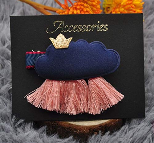 RKPM HOMES 1PCs Baby Girl Cloud Hair Clips Set For Girls Toddler Kids Princess Hair Pins Clips Barrettes Hair Accessories (Navy Blue)