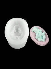 RKPM HOMES Sleeping Baby with a Pillow Design Fondant Mold I 3D Newborn Christening Silicone Mould I for DIY Handmade Cake Décor Polymer Clay Candy Cookies Muffin Soap Resin Wax Candle Making (C)