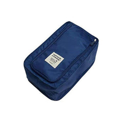 RKPM Multifunctional Zipper Waterproof Shoes Bag Nylon Material, Shoes Pouch with Handle, Shoes Storage Organizer Bag with 2 Pockets Ideal for Travel, Workout, Dancing, Gym(Navy Blue)