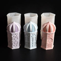 RKPM HOMES Building Candle Mold I 3D Fondant Pillar Column Silicone Epoxy Mould I for DIY Handmade Beeswax/Soy Wax Candles, Plaster Resin Clay Desktop Display Home Decor Art Crafts Projects (Sun & Moon)