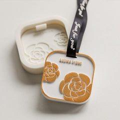 RKPM HOMES Aromatherapy Wax Mold I Floral Camellia Gypsum Fondant Silicone Mould with Hanging Hole I Dried Flowers Resin Soap Clay Craft Jewelry Making Molds DIY Pendant Bookmark Candle Necklace