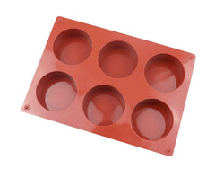 RKPM HOMES Round Shape Chocolate Mould | Silicone Disc Cake Mold | Fondant Molds DIY 3D Candy Bar | Ideal for Chocolate and Cake Decoration | for Cake, Brownie Topper, Gummy & Jello - 6 Cavity