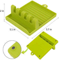 RKPM HOMES Plastic Silicone Heat Resistant Kitchen Utensil Rest Fork Mat Spoon Holder (Multicolor)