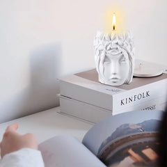 RKPM HOMES Garland Girl Head Candle Mold I 3D Female Avatar Silicone Sculpture Mould I for Handmade Ornament Aromatherapy Soap Soy Wax Resin Casting Art Craft Making Gifts Home Office Decoration