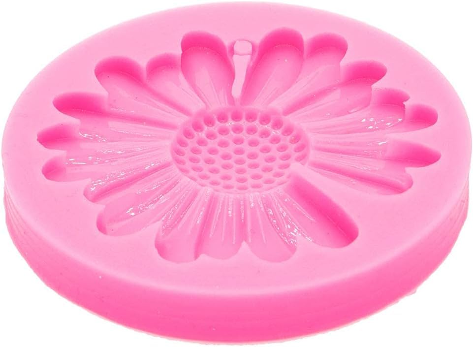 RKPM HOMES Keychain Mold I Daisy Flower Shape with Hole Silicone Epoxy Mould I for Handmade DIY Pendant Necklace Jewelry, Resin Casting, Chocolate, Cake Décor Art Craft Making (with Hole)