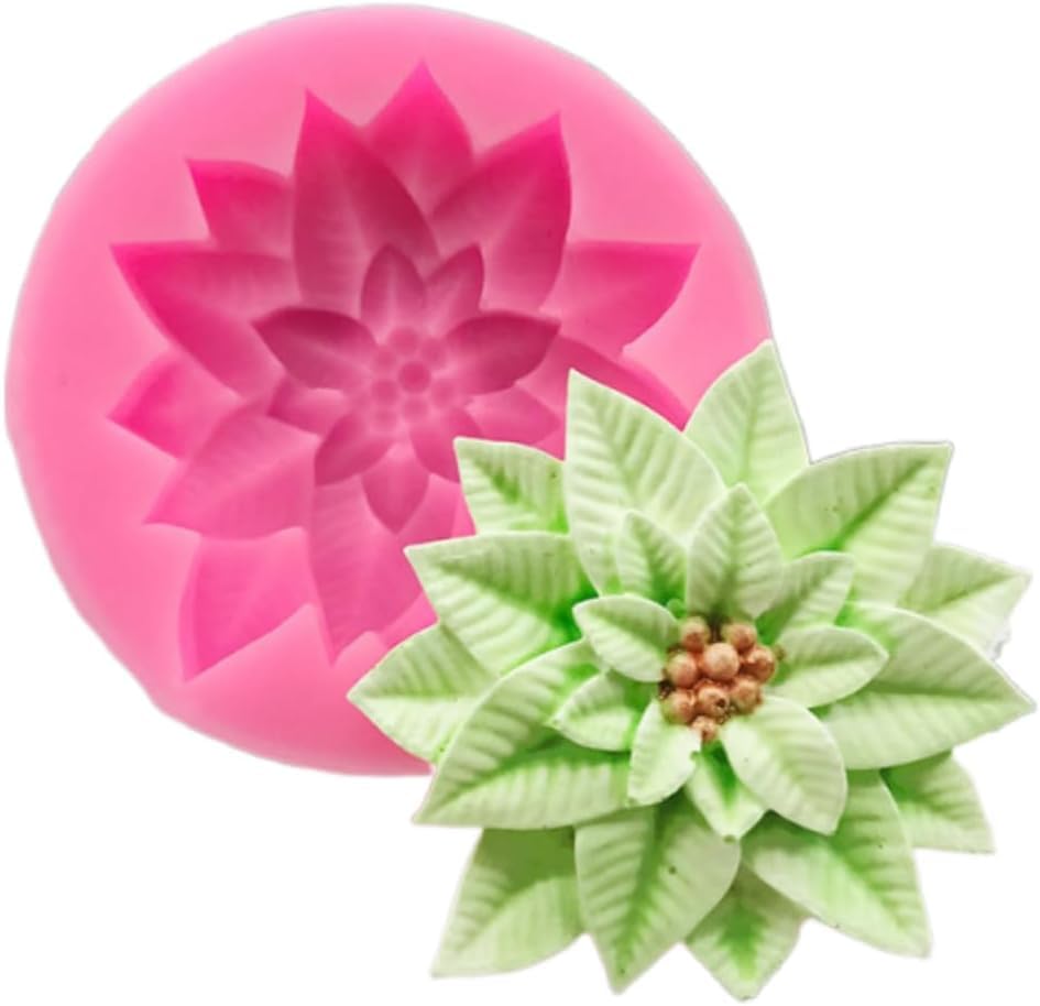 RKPM HOMES Leaf Cupcake Fondant Mold I 3D Holly & Maple Leaves Flower Silicone Chocolate Mould I for DIY Handmade Cake Decor Polymer, Candy, Cookies, Muffin, Soap Resin Wax Making (Holly Leaf)