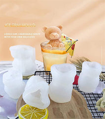 RKPM HOMES Ice Cube Mold I Silicone Teddy Bear Shape Ice Maker I Flexible 3D Cute Mould Tray DIY Tool I Drink Decoration for Holiday, Party, Whole Family to Make Lovely Ice Coffee, Juice, Cocktail