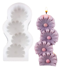 RKPM HOMES Daisy Flower Shape Pillar Resin Candle Molds I 3D Fondant Silicone Wax Mould I Handmade Candles Ornament Making I for DIY Chocolate, Cake Décor, Aromatherapy, Soap, Resin Art Craft Making