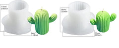 RKPM HOMES Cactus Shape Candle Mold I 3D Fondant Silicone Scented Wax Mould I Succulent Molds | Handmade Candles Making | for Mousse Dessert Soap Cake DIY Decorating – 2 Pcs (Large and Small)