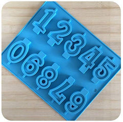 RKPM HOMES Chocolate Mould Tray I 3D Fondant 0 to 9 Number Shape Silicone Lollipop Mould I Blocks Number Baking Tin for Handmade DIY Jelly Pastry Cupcake Muffin Cookies Cake Decoration - 10 Cavity