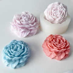 RKPM HOMES Candle Mold I 3D Fondant Small Peony Flower Shape Silicone Epoxy Mould I for DIY Handmade Ornament Chocolate, Aromatherapy, Soap, Resin Art Craft, Home Desktop Wedding Decoration - 1 Cavity