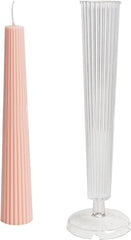 RKPM HOMES Long Pole Candle Mould I Flat Head Striped Pillar Column Cylinder Acrylic Candlestick Wax Mold I for DIY Handmade Ornament Aromatherapy Cake Home Wedding Dinner Party Décor Art Craft Making