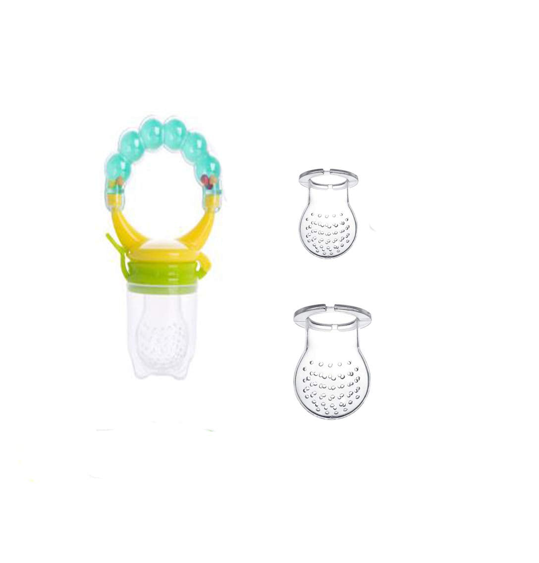 RKPM HOMES® Baby Fruit Feeder Pacifier,Fresh Food Feeding Teether for Toddler, Soothing Gum Relief, Infant Silicone Teething Toy,Includes Silicone Nipple (Blue)