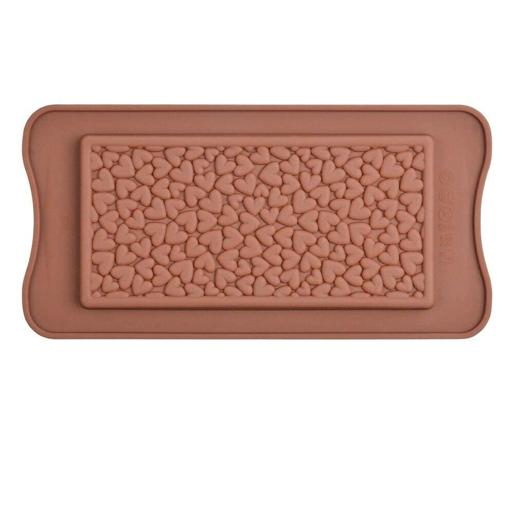 RKPM HOMES Valentine Heart Shape Chocolate Mould | Dairy Milk Chocolate Bar | Silicone DIY 3D Candy Mold | Ideal for Chocolate and Cake Decoration | for Cake, Brownie Topper, Gummy & Jello – Brown