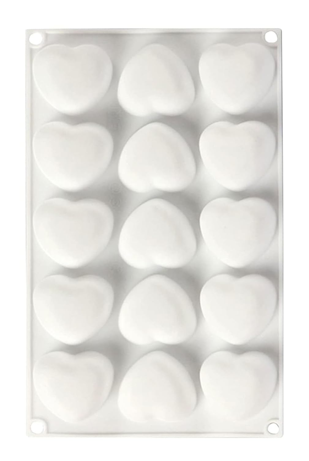RKPM HOMES Heart Shape Chocolate Mold I 3D Fondant Love Silicone Baking Mould Tray I for DIY Handmade Cake Mousse Dessert Jelly Pudding Ice Cream Soap Candle Valentine's Day Wedding Party - 15 Cavity