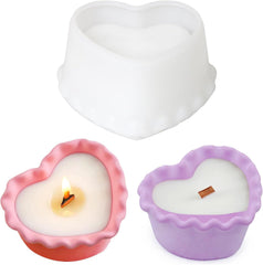 RKPM HOMES Candle Holders Vase Resin Mold I 3D Wave Heart Shape Casting Silicone Epoxy Candlestick Mould I Concrete Molds for DIY Handmade Storage Box Plaster Art Crafts Flower Plant Holder Home Décor