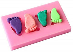 RKPM HOMES Baby Feet Hand Shape Chocolate Mould | 3D DIY Fondant Silicone Candy Mold | Baking Tools for Cake Chocolate Candy Ice Jelly Soap | Cake Baking Moulds | Bakeware Molds | 4 Cavity –Multicolor