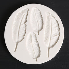 RKPM HOMES 4 Cavity 3D Feather Shape Silicone Cake Mold Chocolate Soap DIY Mold