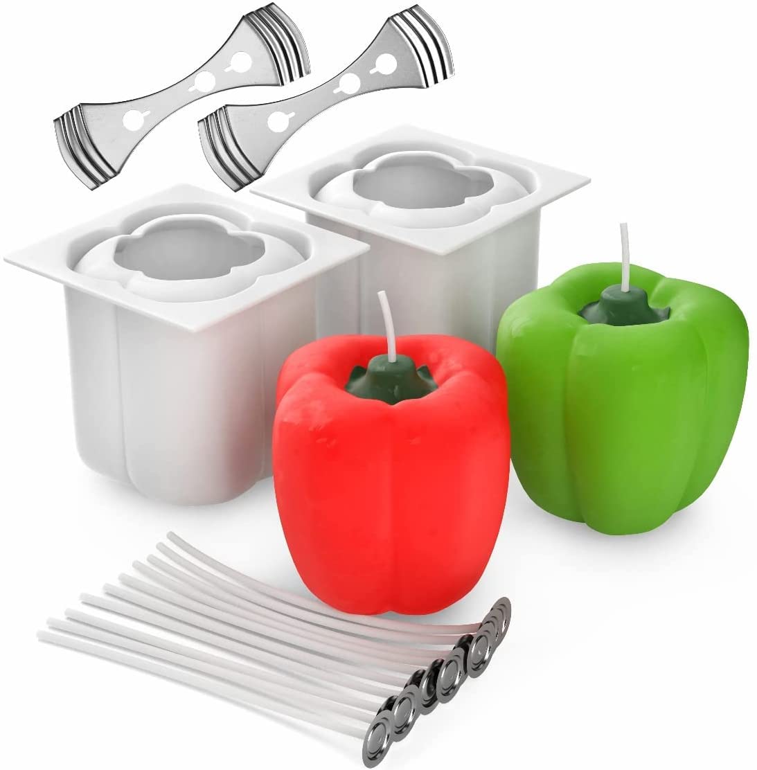 RKPM HOMES Bell Pepper Shape Candle Molds | Fondant Silicone Wax Mould | Moldes para Velas | Handmade Candles | Mould for Mousse Dessert Soap Cake DIY Decorating Art Cakes Crafts – 1 Cavity