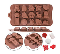 RKPM HOMES Silicone Chocolate Mold Candy Mold Jelly Ice Cube Tray Muffin Sugar Craft Fondant Mold Mould Cake Decorating Tools (15 Cavity Toy Mold)