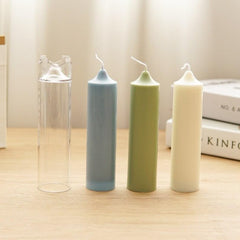 RKPM HOMES Church Top Long Pole Pillar Candle Mold I Long Rod Cylinder Acrylic Candlestick Wax Mould I for DIY Handmade Cake Décor Aromatherapy Candles Making Home Wedding Party Decoration - 3.8X15 CM