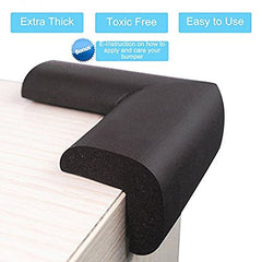RKPM Baby Safety Corner Protectors - Cushion Guard Black (12 Pcs)
