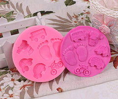 Bicycle Silicone Fondant Mold Chocolate Candy Gumpaste Sugarcraft Cake Decorating Tools Paper Clay Mold (Car bycycle Patten)