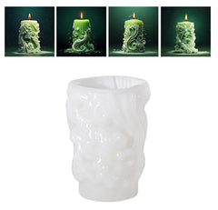 RKPM HOMES Wonderful World Spiral Pattern Candle Mold I 3D Snowflake Carved Circular Cylindrical Silicone Epoxy Mould I for DIY Handmade Ornament Cake Décor Aromatherapy Soap Resin Art Craft (236)