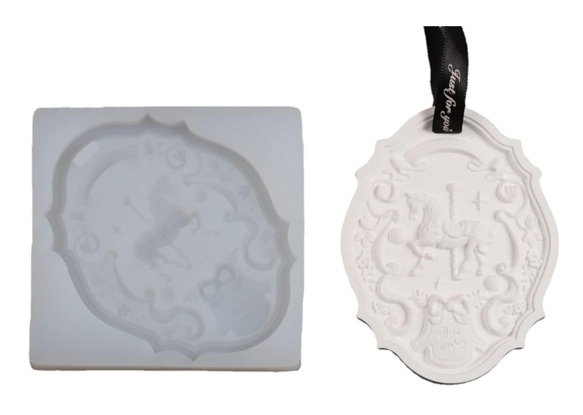 RKPM HOMES Pendant Mold I ins Carousel with Hanging Hole Shape Silicone Epoxy Mould I for DIY Homemade Resin Soap Aroma Beads Clay Art Craft Jewellery Keychain Charm Bookmark Necklace Earring Making