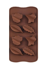 RKPM HOMES Leaf Shape Chocolate Mould | Silicone Candy Mold | Baking Tools for Cake Chocolate Candy Ice Jelly | Cake Baking Moulds | Bakeware Molds | Brown – 8 Cavity