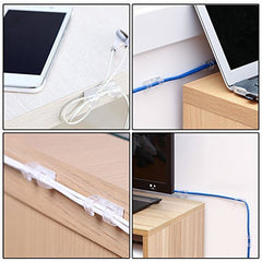 RKPM HOMES Cable Clips Organizer Self-Adhesive Drop Wire Holder Cord Management Clip (White 20)