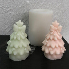 RKPM HOMES Candle Mold I 3D Fondant Silicone Scented Wax Mould I Special for Christmas Succulent Molds for DIY Handmade Aromatherapy Ornament Soap Cake Décor, Resin Art Craft (Christmas Tree Bow Knot)