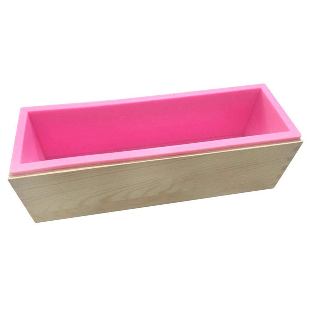RKPM HOMES Rectangular Soap Mold I Flexible Silicone Loaf Soap Mold with Wood Box I for Homemade DIY Art Crafts Lotion Bar, Bath Bombs, Polymer Clay, Biscuit, Chocolate, Muffins Candle Resin Making