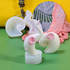 RKPM HOMES Elephant Lovers Shape Candle Mold I 3D Fondant Silicone Pillar Epoxy Mould I for DIY Handmade Ornament Chocolate, Cake Décor, Aromatherapy, Soap, Polymer Clay Resin Art Craft Making