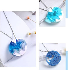 RKPM HOMES Aromatherapy Wax Mold I Silicone Fondant Mould with Hanging Hole I Dried Flowers Resin Soap Clay Craft Jewelry Making Molds DIY Pendant Bookmark Necklace I Grey - 6 Cavity (Round Small)