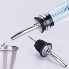RKPM HOMES™ Stainless Steel Classic Bottle Pourers Tapered Spout - Oil Spout for Olive Oil Pour Set Bottle Spout and Wine Pour Liquor Pourers with Rubber Dust Caps Covers - 12 Pcs
