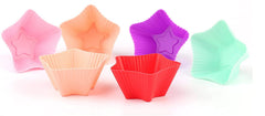 RKPM HOMES Paper Cake Cup Liners | Silicone Baking Cups | Muffin Cupcake Cases | Microwave or Oven Tray Safe | for Handmade Soap, Biscuit, Chocolate, Muffins, Jelly (Star Shape, 6 Pcs)