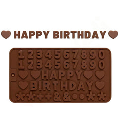 RKPM HOMES Happy Birthday Numbers Symbols Chocolate Mould | Silicone Candy Bar | Fondant DIY 3D | Ideal for Chocolate and Cake Decoration | Molds for Cake, Brownie Topper, Hard & Soft Candies