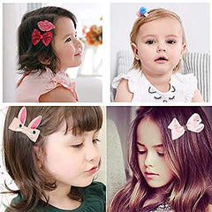 RKPM HOMES Baby Girl Hair Accessories Hair Clips Ties Hairpins Set Of 18 (Wine Red)